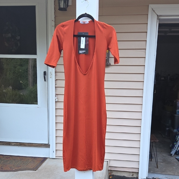 NWT Rebdolls Bold Deep Plunge Dress - Picture 1 of 5